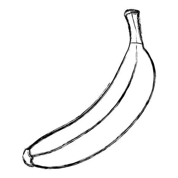 Grunge Deliziosa Banana Frutta Biologica Nutrizione Vettore Illustrazione — Vettoriale Stock