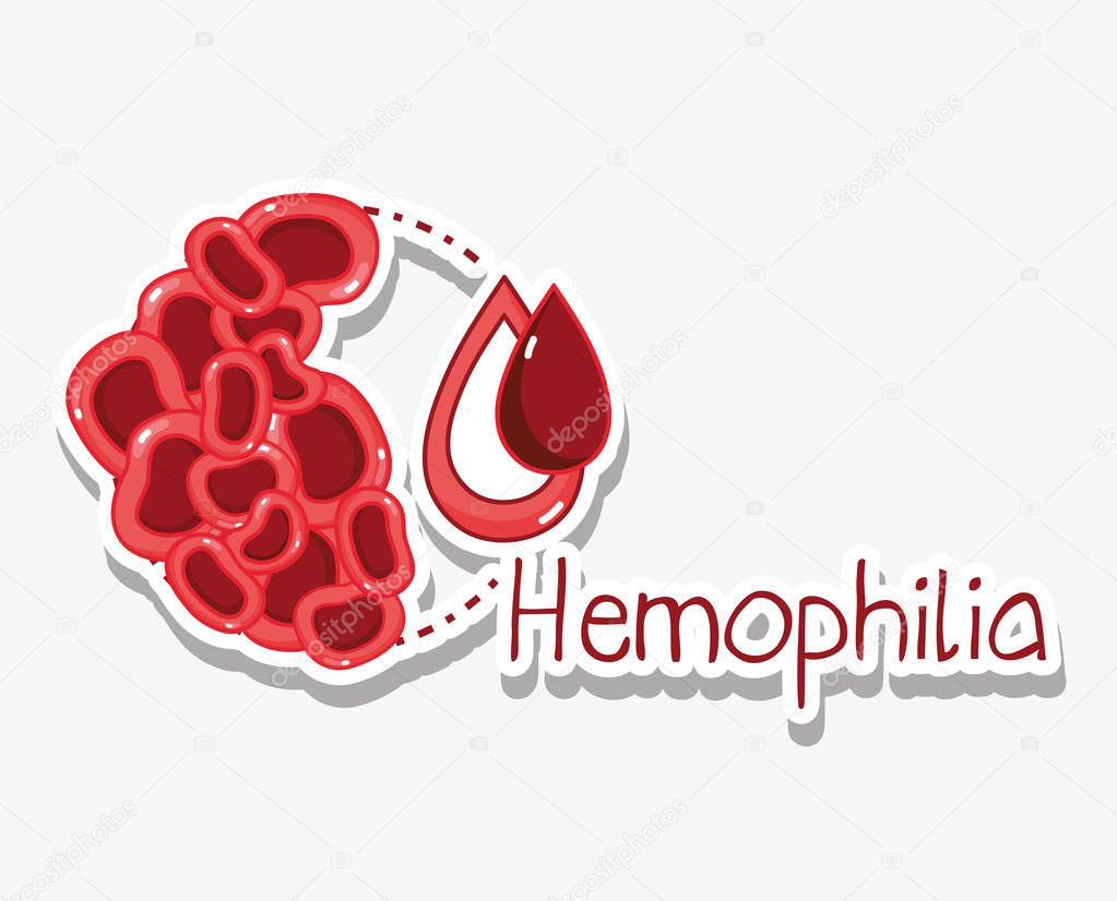 red clots with blood drops vector illustration icon