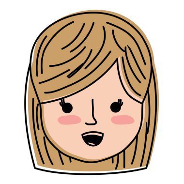 renk profili kadın baş sosyal Kullanıcı vektör çizim için taşındı