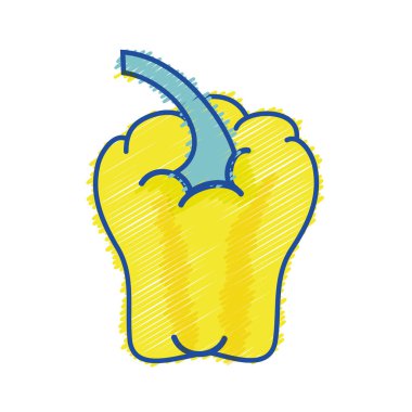 rendelenmiş sarı biber taze organik sebze vektör çizim