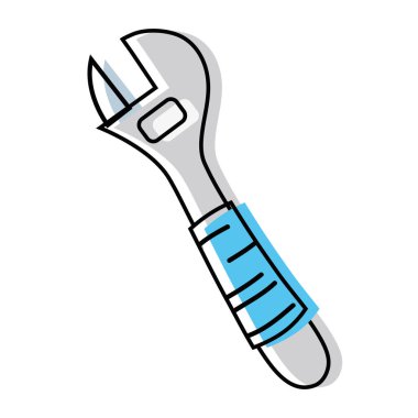 İngiliz anahtarı ekipman servisi onarım vektör çizim