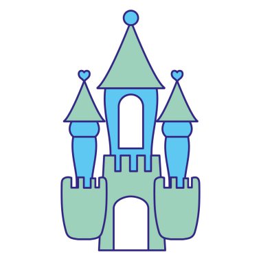 Duo renk sevimli tasarlamak vektör fantasty Ortaçağ Kalesi