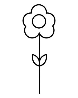 güzel doğa çiçek yaprakları ve yaprakları vektör çizim ile satır