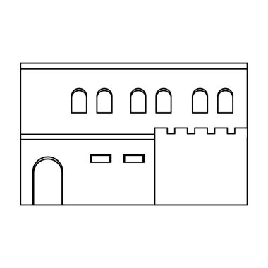 pencere ve kapı tasarlamak vektör ile çizgi Arapça ev