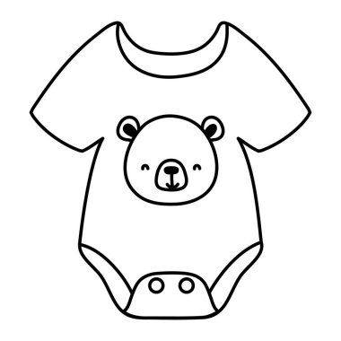 çizgi çocuk tek parça moda giysiler illüstrasyon vektör