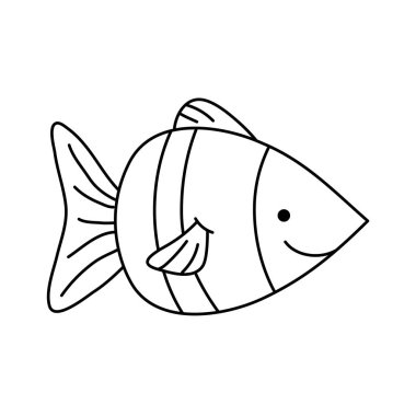 satır doğa su balık deniz hayvan vektör çizim
