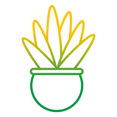 bozulmuş hattı ile doğal tatlı bitki saksı vektör çizim içinde bırakır