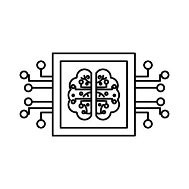 satır çip beyin devreleri yapay zeka vektör çizim için