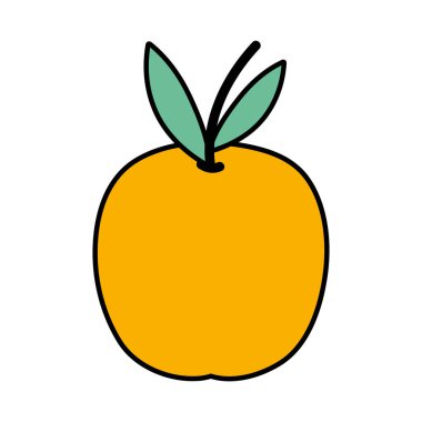 çizgi renk sağlıklı turuncu vitamini organik meyve vektör çizim