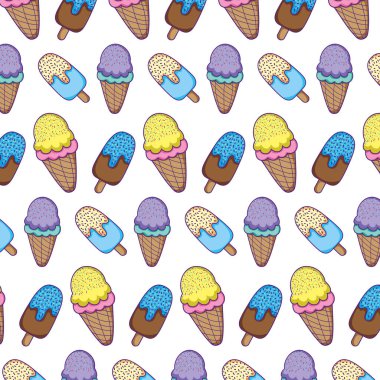 buz şeker ve krema koni backgroud vektör çizim