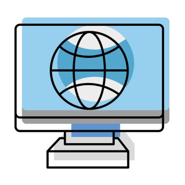 renk elektronik ekran bilgisayar genel bağlantı vektör çizim ile taşındı