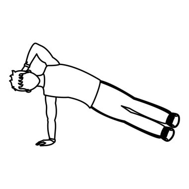 satır fitness adam yan plakalar vektör çizim eğitim