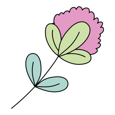 renk Doğa Çiçek bitki egzotik tarzı vektör çizim