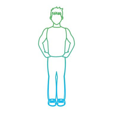 bozulmuş satır fitness adam vektör çizim eğitim için spor giysileri ile