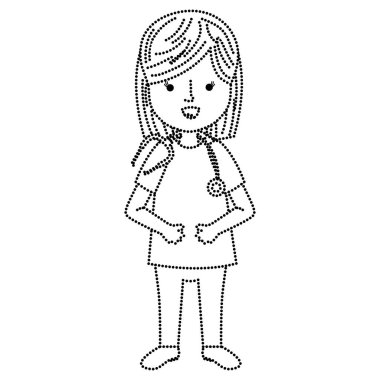 noktalı şekli kadın doktor stetoskop aracı ve Tekdüzen vektör çizim ile