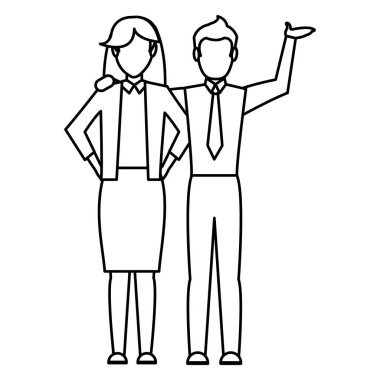 satır zarif iş adamları ekip çalışması ofis strateji vektör çizim