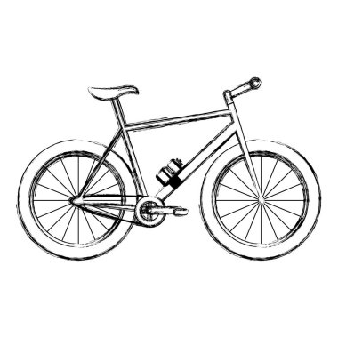 Grunge spor bisiklet su plastik şişe vektör çizim ile