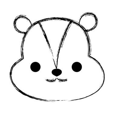 Grunge kunduz kafa vahşi sevimli hayvan vektör çizim