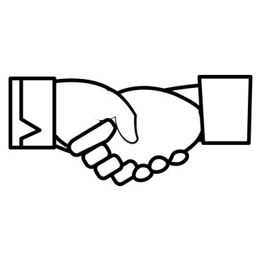 iletişim vektör çizim satırı işadamları el sıkışan jest