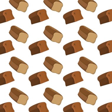 tam buğday ve çavdar ekmeği arka plan illüstrasyon vektör