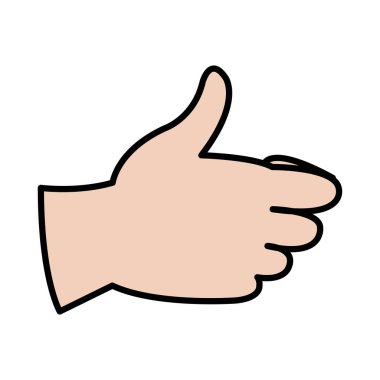 iyi iş jest el işareti vektör çizim renk