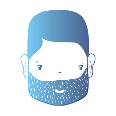 çizgi adam kafasına saç modeli ve gözlük illüstrasyon vektör