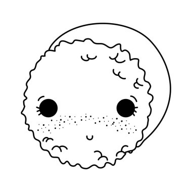 satır kawaii utangaç pirinç rulo Japon yemekleri vektör çizim