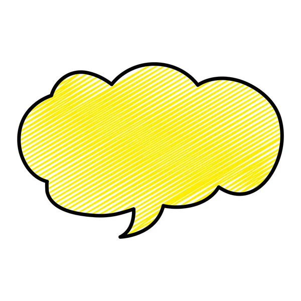 Doodle Cloud Chat Bolla Testo Messaggio Vettoriale Illustrazione — Vettoriale Stock