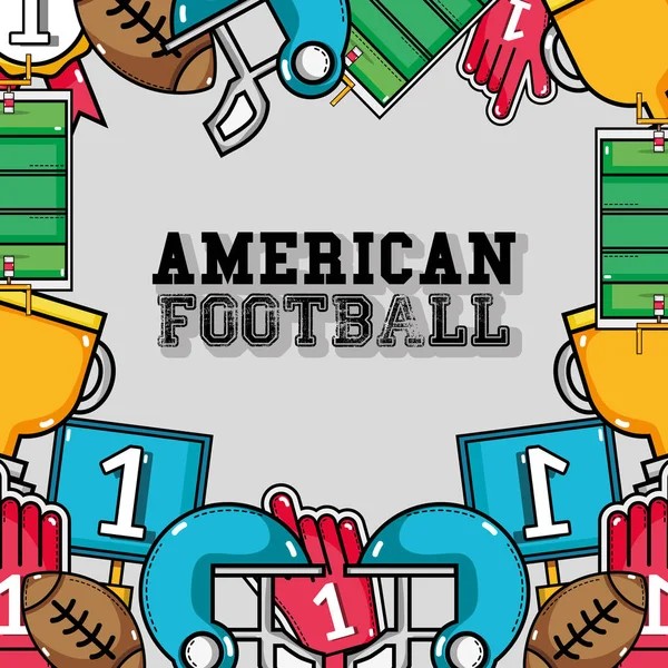 Outils Football Américain Illustration Vectorielle Conception Fond — Image vectorielle