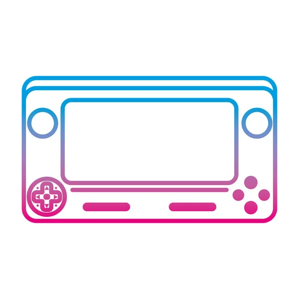 Aangetaste Lijn Elektronische Videogame Simulator Technologie Console Vectorillustratie — Stockvector