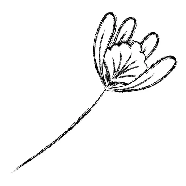 Grunge Natur Blume Botanik Pflanze Stil Vektor Illustration — Stockvektor