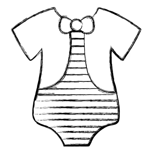 Grunge Μωρό Chaild Ένα Κομμάτι Ρούχα Διανυσματικά Εικονογράφηση — Διανυσματικό Αρχείο