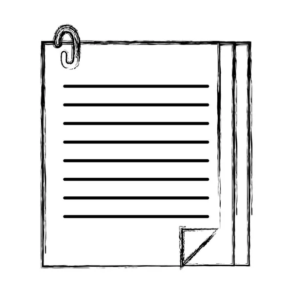 Grunge Paper Block Education School Object Vector Illustration — Stock Vector