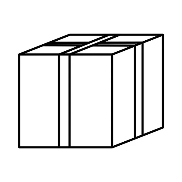 Grunge Box Pakket Levering Object Vectorillustratie — Stockvector
