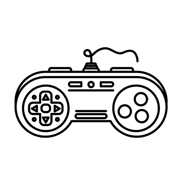 Controle Console Videogame Linha Com Ilustração Vetor Design Botão — Vetor de Stock