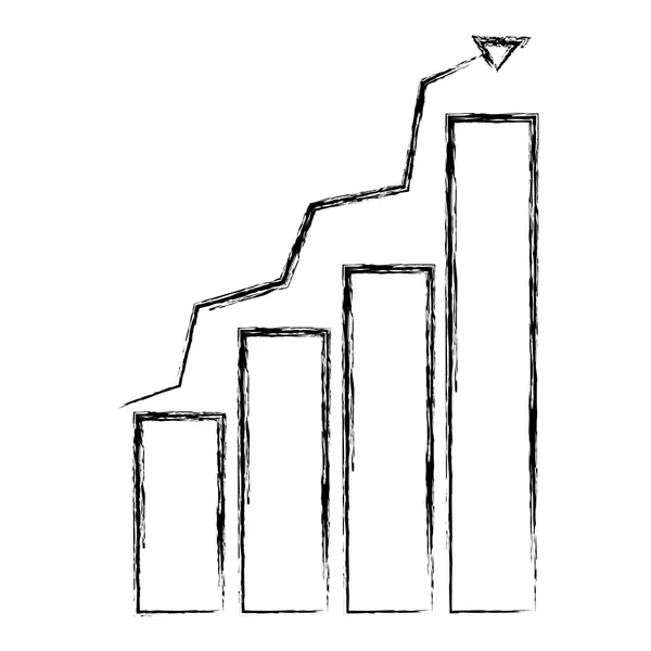 Grunge Gráfico Estatística Bar Crescente Diagrama Vetor Ilustração — Vetor de Stock