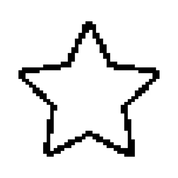 Grunge Videogioco Pixel Star Tecnologia Vita Vettoriale Illustrazione — Vettoriale Stock