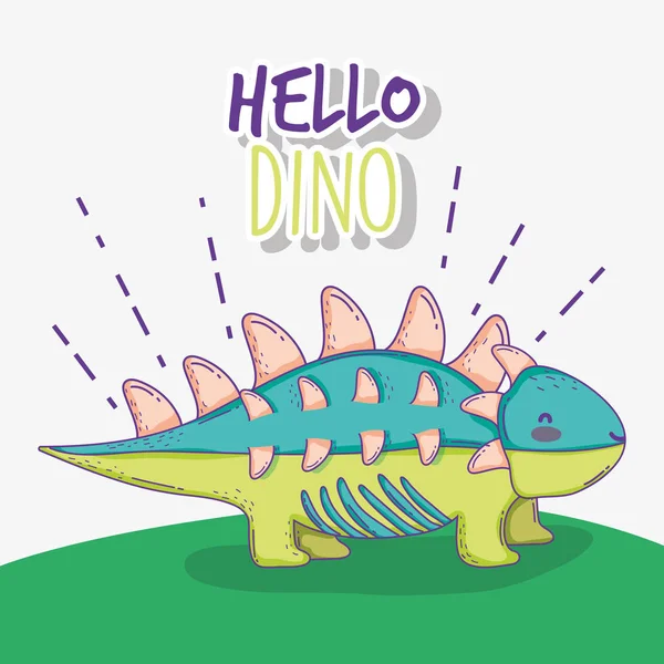 Niedlich Ankylosaurus Wildtiere Dino Tier Vektor Illustration — Stockvektor