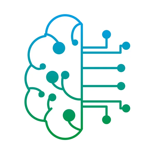 Linha Degradada Inteligência Artificial Para Circuitos Cerebrais Tecnologia Vetor Ilustração —  Vetores de Stock