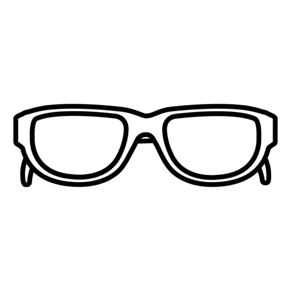 Linha Óculos Sol Ópticos Quadro Objeto Estilo Vetor Ilustração — Vetor de Stock