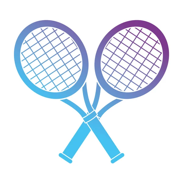 Contour Racketar Att Spela Tennis Sport Vektor Illustration — Stock vektor
