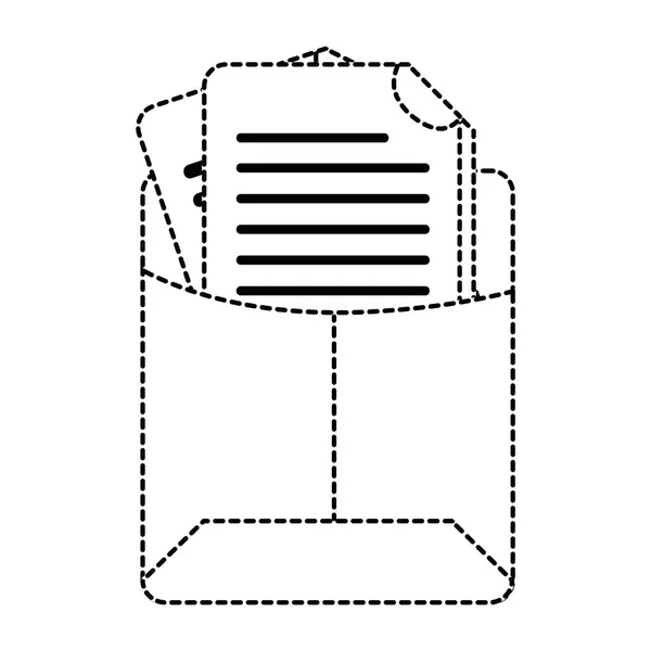 Cartella File Forma Punteggiata Con Illustrazione Vettoriale Delle Informazioni Sui — Vettoriale Stock