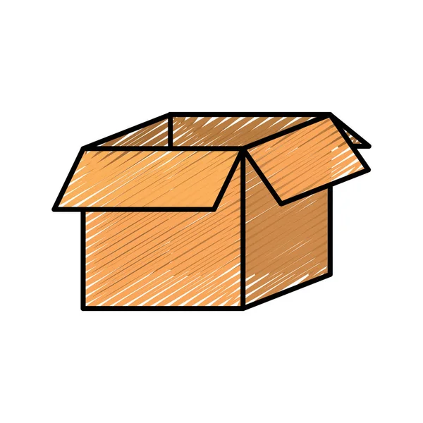 Grunge Box Paket Zustellobjekt Vektorillustration — Stockvektor