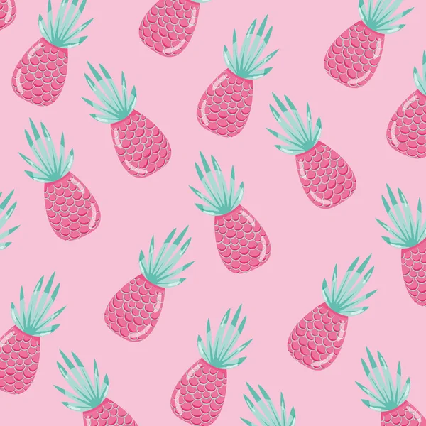 Pineapples Punchy Pastel Pattern Background Vector Illustration Graphic Design — Stock Vector