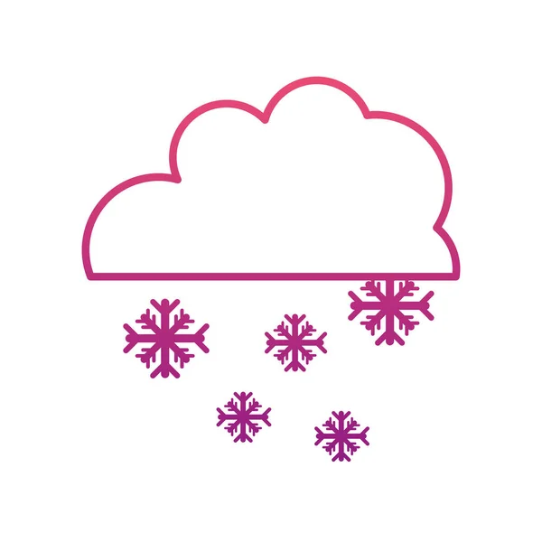 Υποβαθμισμένη Γραμμή Σύννεφο Χιονίζει Ψυχρής Φύσης Καιρός Διανυσματικά Εικονογράφηση — Διανυσματικό Αρχείο