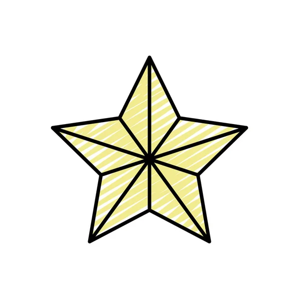 Doodle Skinande Stjärna Himlen Design Ikon Vektorillustration — Stock vektor