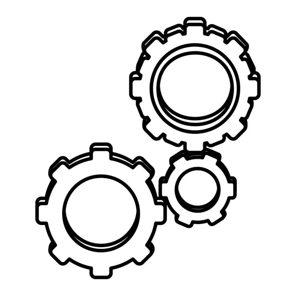 Line Technical Gear Process Engineering Industry Vector Illustration — Stock Vector