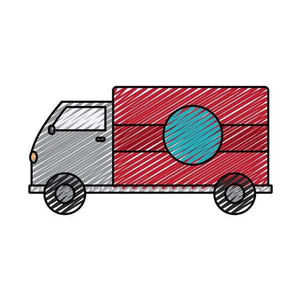Truck Transportation Delivery Service Vehicle Vector Illustration — Stock Vector