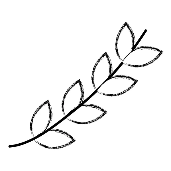 Grunge Στυλ Εξωτικά Φυσικά Φύλλα Φυτών Εικονογράφηση Φορέα — Διανυσματικό Αρχείο
