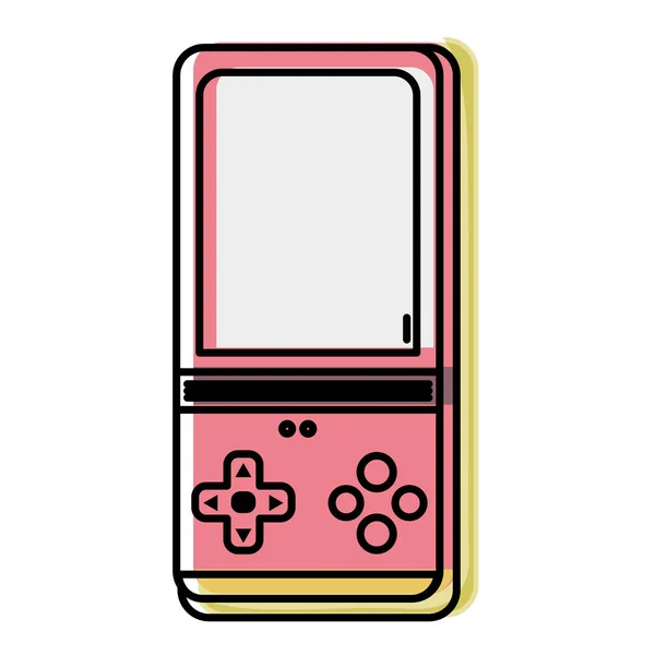 Déplacé Couleur Gamepad Technologie Console Jouer Conception Vectoriel Illustration — Image vectorielle